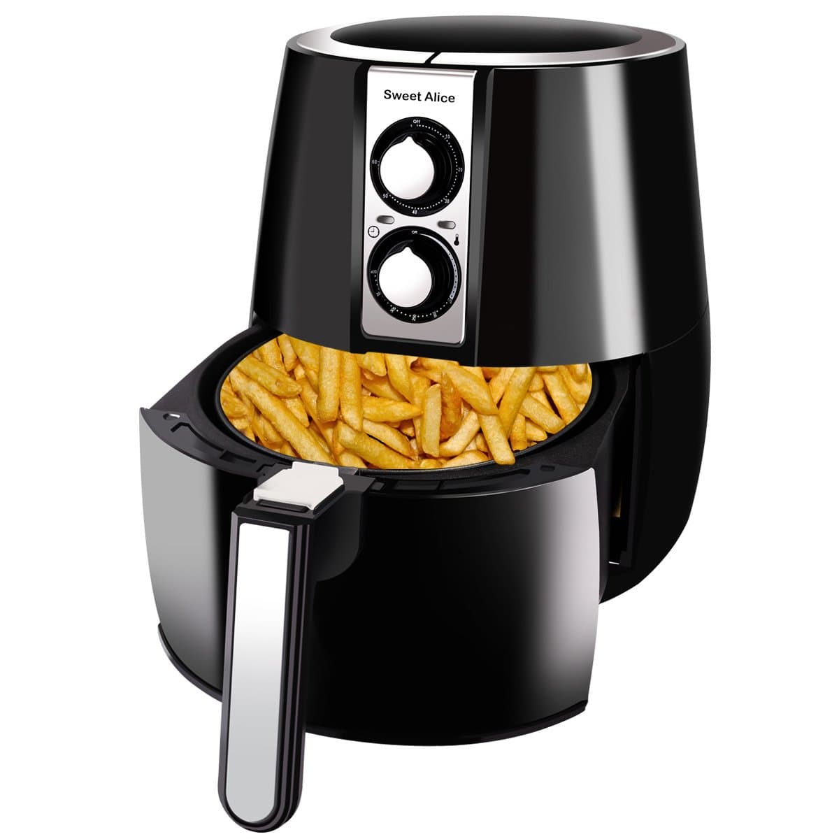 Air Fryer 3.4qt, Sweet Alice Electric Air Fryer 1500W Auto Shut Off Timer & Temperature Control for Health Cooking, Fry, Roast, Baking, Grill