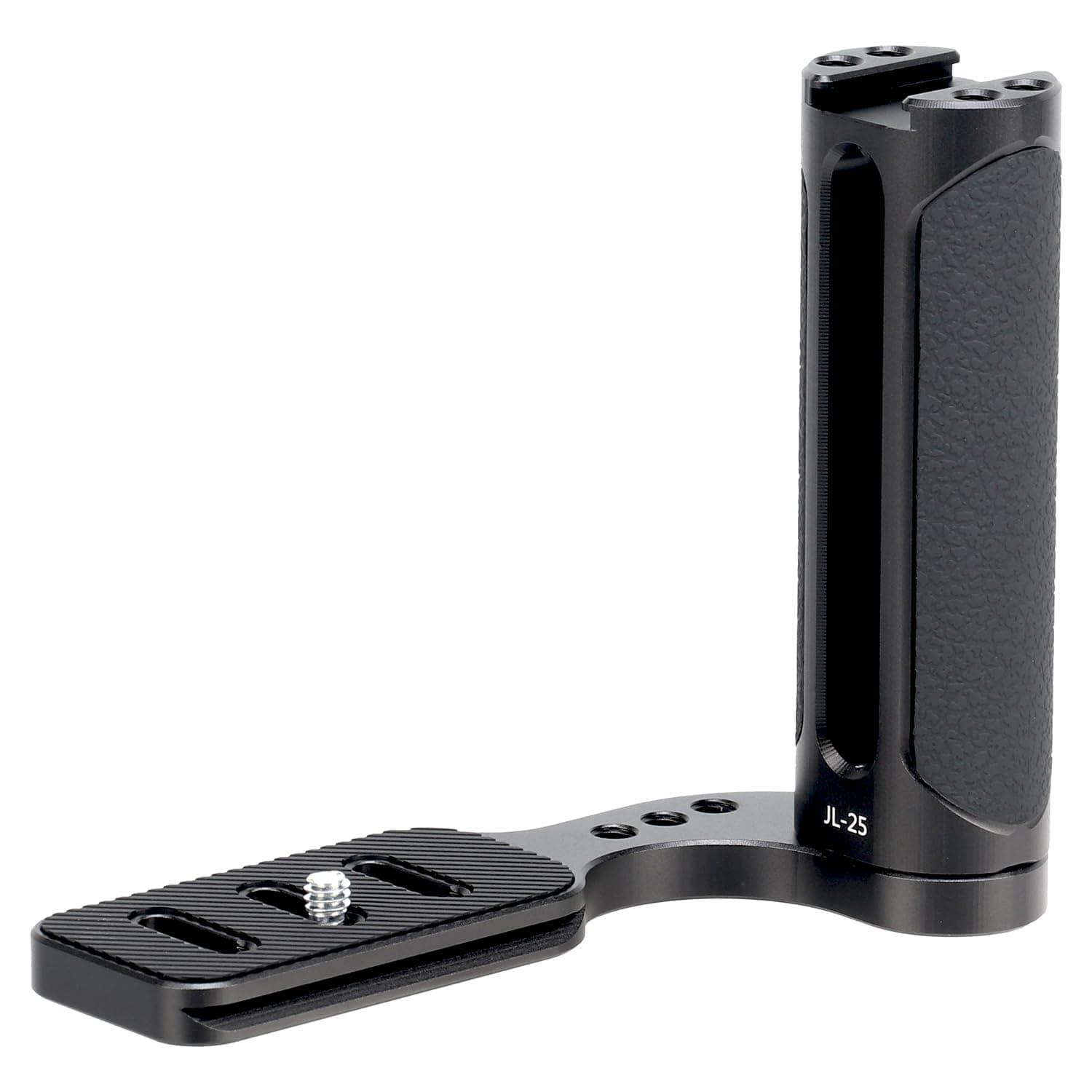 FocusFoto L-Shaped Bracket Holder Stabilizer with Side Handle Grip Universal for DSLR Mirrorless Camera, Handgrip with 1/4" Cold Shoe Mount for Mic LED Light, Quick Release Plate for Arca-Swiss Tripod