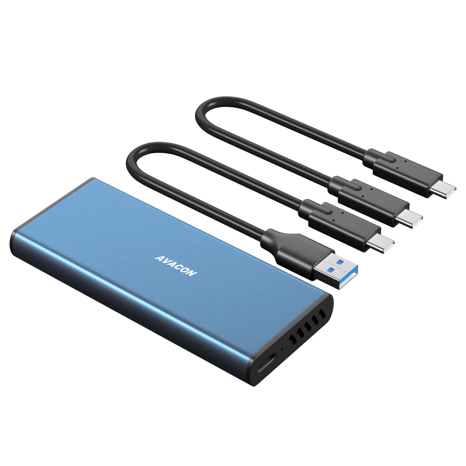 AVACON M.2 NVMe Enclosure, Tool-Free 10Gbps USB 3.2 Gen 2 M.2 Enclosure for NVMe PCIe M-KEY M+BKey SSD in 2230/2242/2260/2280, with USB A to C and USB C to C Cable