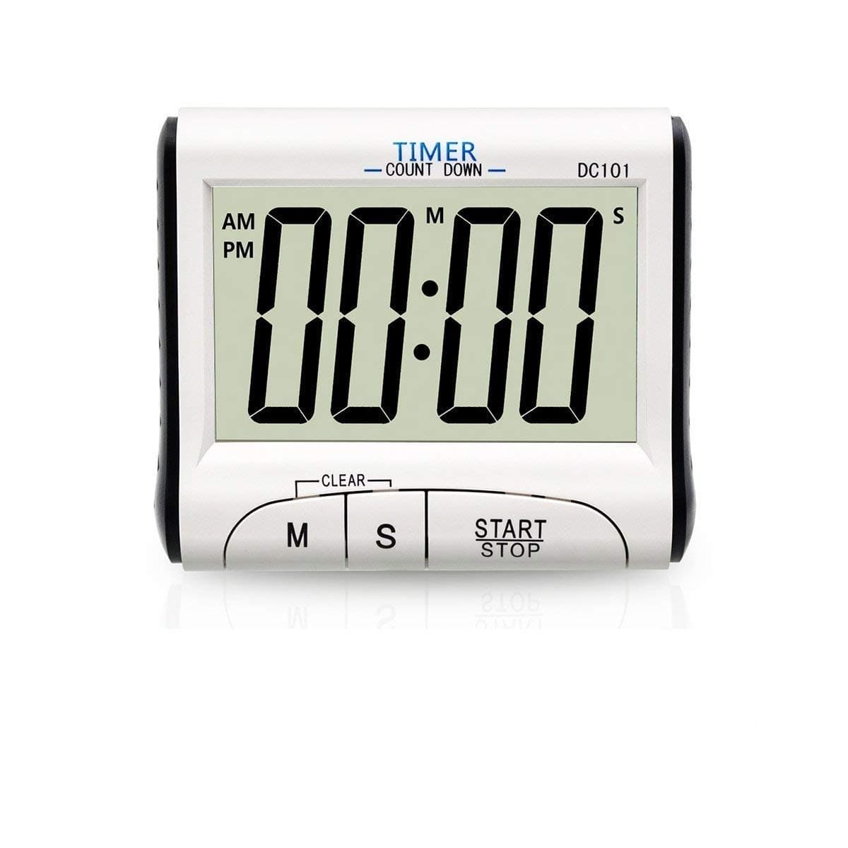 Digital Kitchen Timer, Big Bold Digits Loud Alarm Magnetic Backing Foldable Stand Count-Up Count-Down 12/24 Display Clock