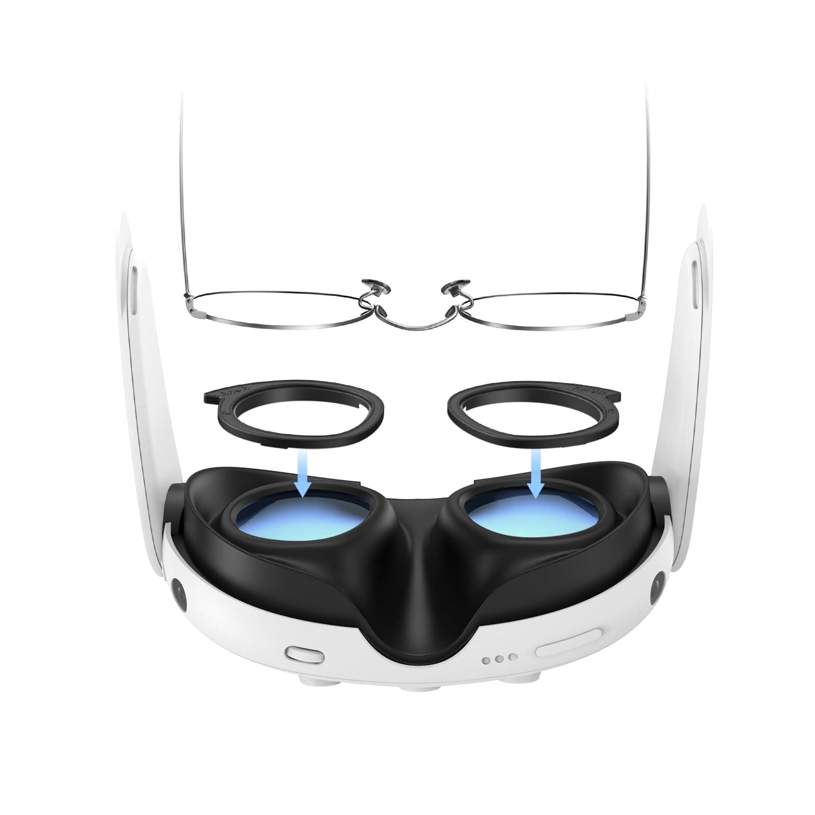 AMVR Quest 3 Compatible Lens Protection Set, Lens Scratch Prevention Ring, VR Lens Protection Cover, Myopia Glasses Protection Frame, Anti-Scratch and Dirt