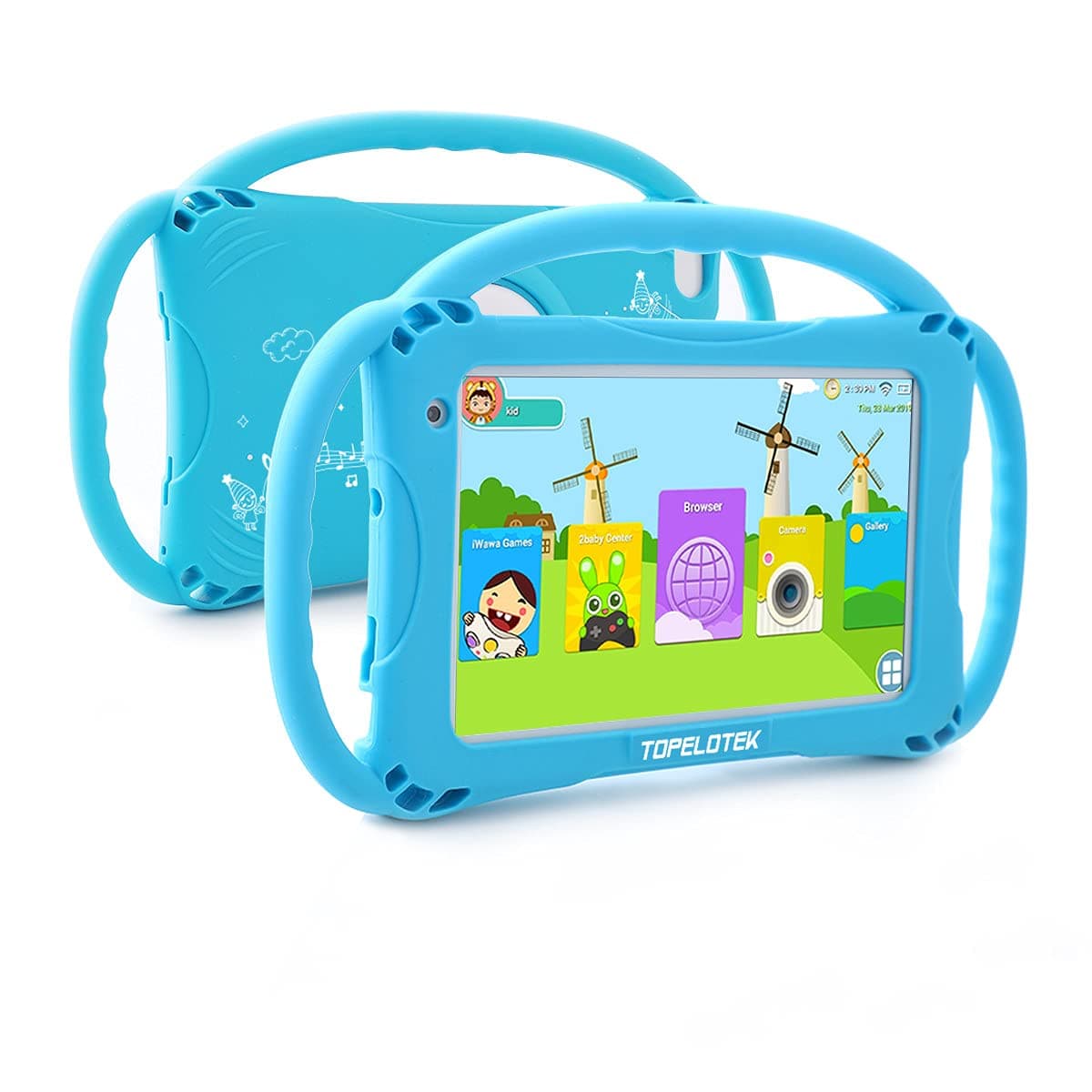 TOPELOTEK Kids Tablet 7inch Tablet for Kids 3-7 with with Case Included, 32GB Storage, Parent Control, Education App, WiFi Camera, Netflix YouTube