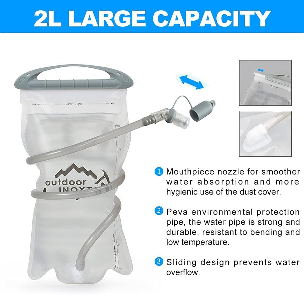 INOXTO Hydration Pack Backpack,18L Hydration Pack Lightweight Water Backpack with 2L Water Bladder Bag Daypack for Hiking Running Cycling Camping Hunting for Women Men