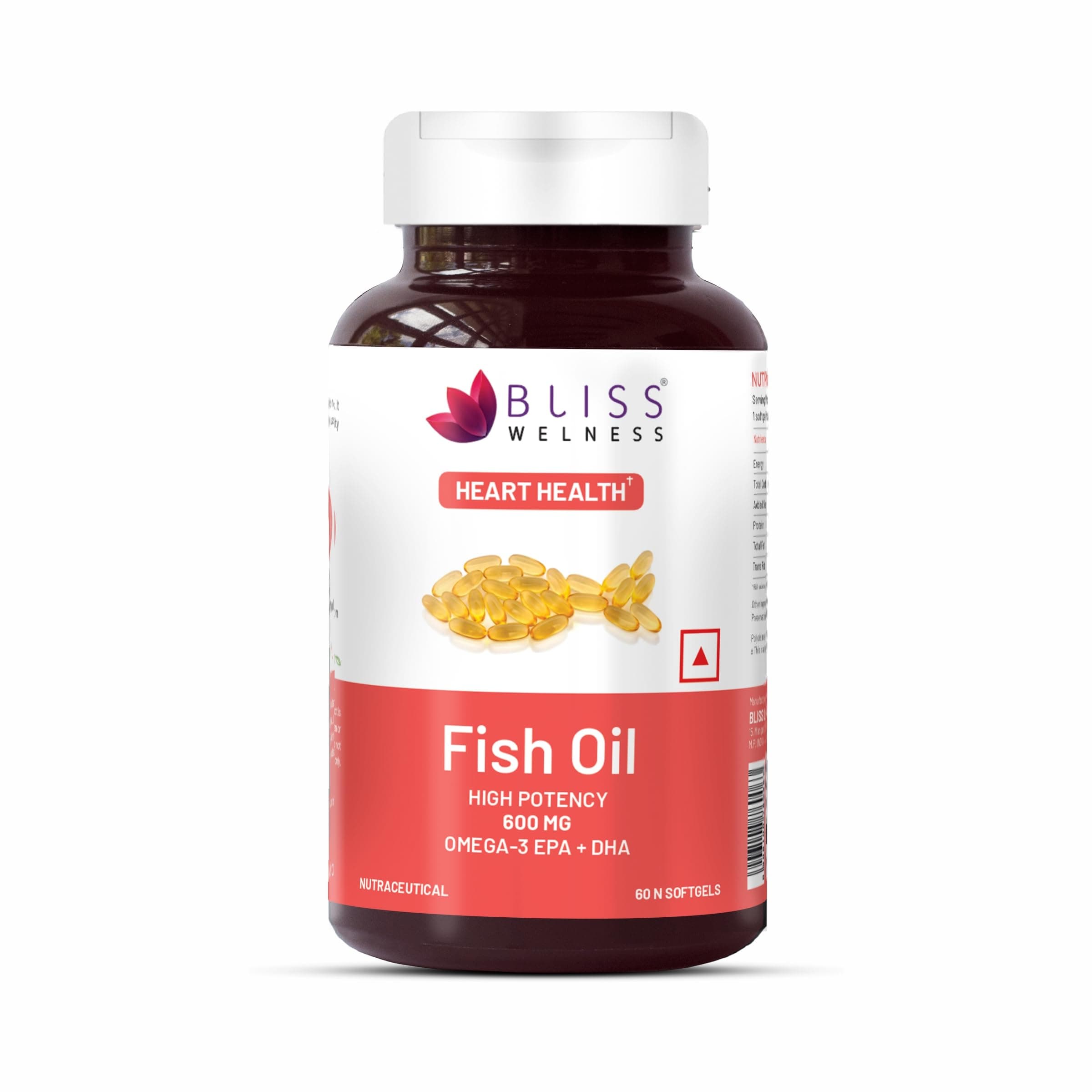 Omega 3 Fish Oil Gold | Cold Pressed Arctic Sea Anchovie Fish Omega3 Oil 2000 mg EPA 360 mg DHA 240 mg | Brain Heart Eye & Joint health for Men & Women - 60 Softgel Capsules, 120 grams