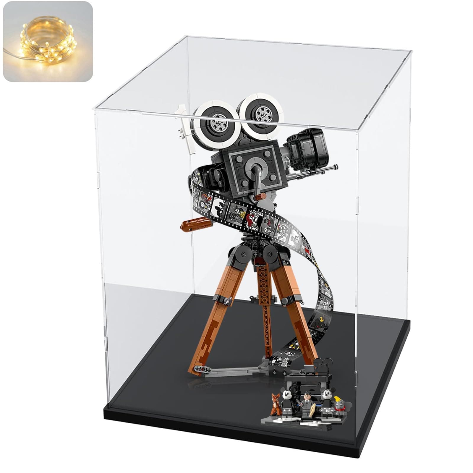 – Thickened Clear Acrylic Display Case Assemble Countertop Box Storage Stand Protection Showcase for Figures Collectibles for Lego Models, 9.8x9.8x15.7in