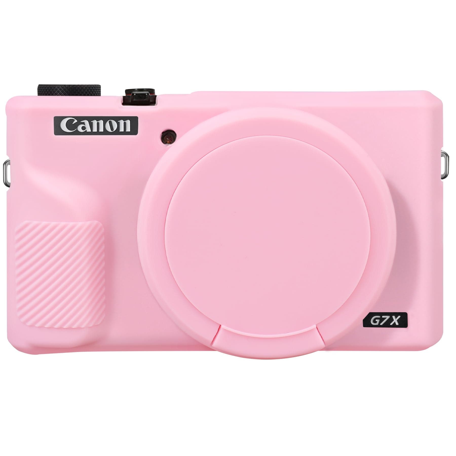Case for Canon PowerShot G7X Mark III Digital Camera, G7X Mark III Soft Silicone Cover with Detachable Lens Cover, Pink (Case Only)