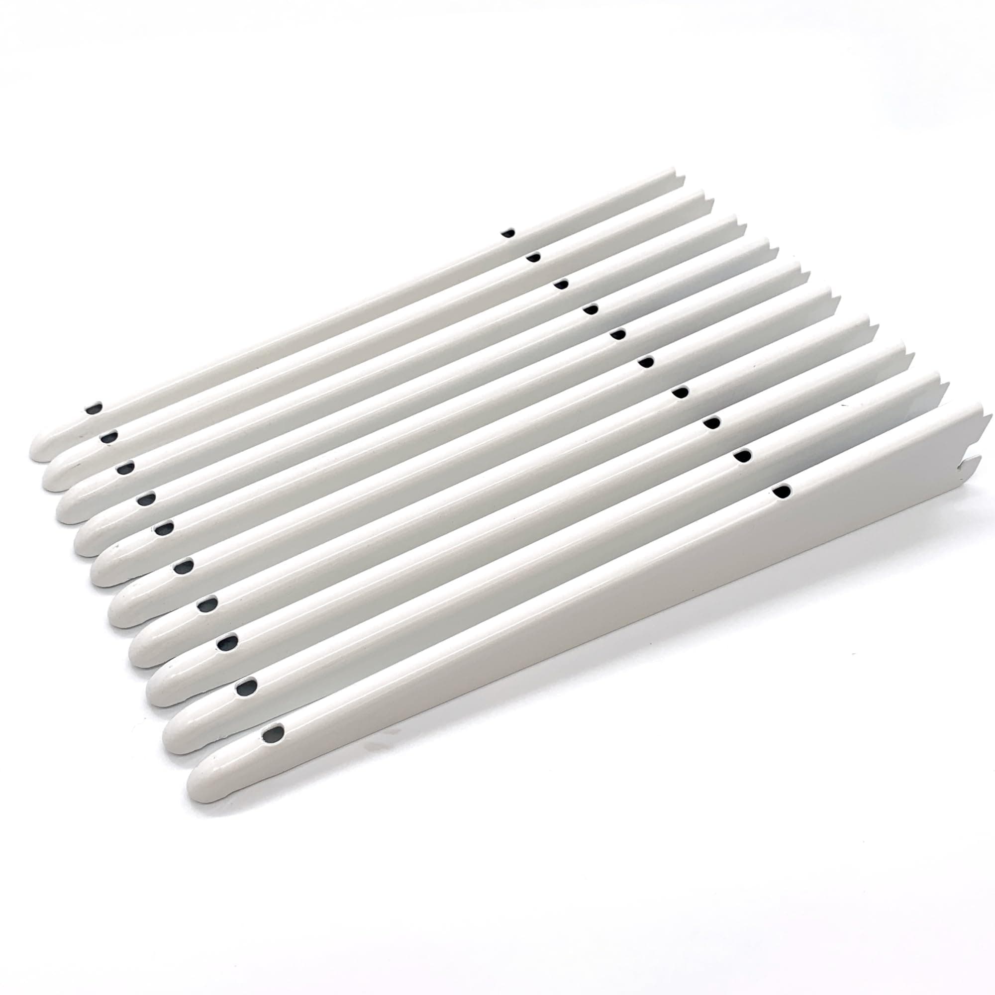 – Twin Slot Wall Mounted Shelving Bracket - Pack of 10, White, 370mm | Strong, Heavy Duty Steel Shelf Bracket | For Shed, Garage, Indoor Storage | Easy To Install Rack