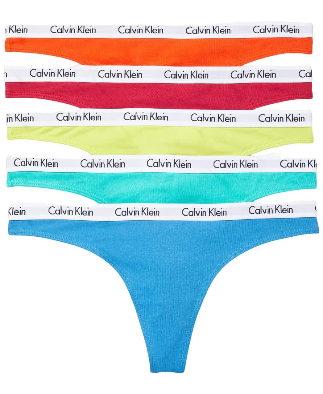 Calvin Klein Women's Carousel Logo Pride Cotton Stretch Thong Panties, Multipack