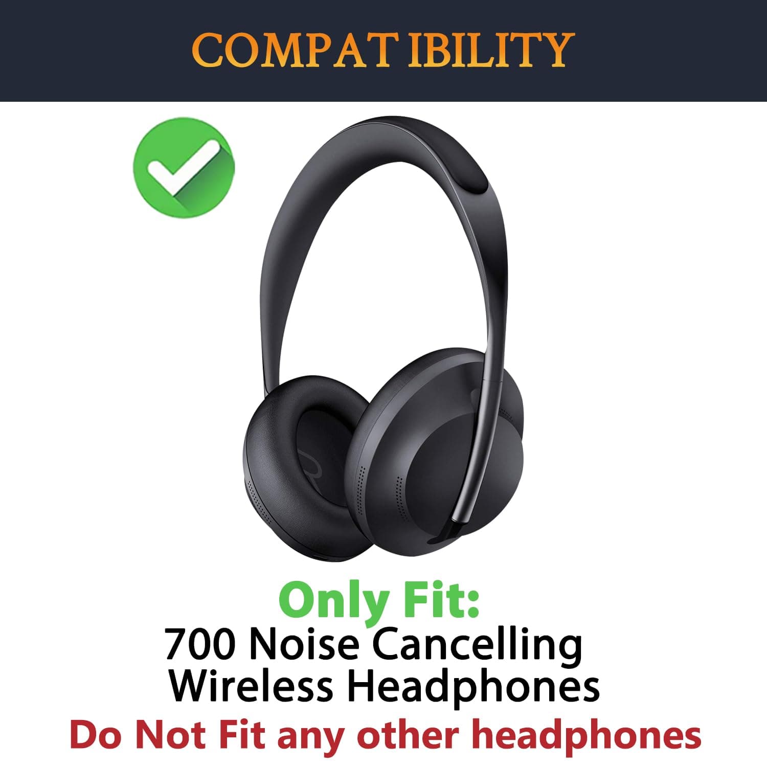 SOULWIT Earpads Ear Cushions Replacement for Bose Noise Cancelling 700 (NC700 / NCH700) Wireless Headphones Noise Cancelling - Black