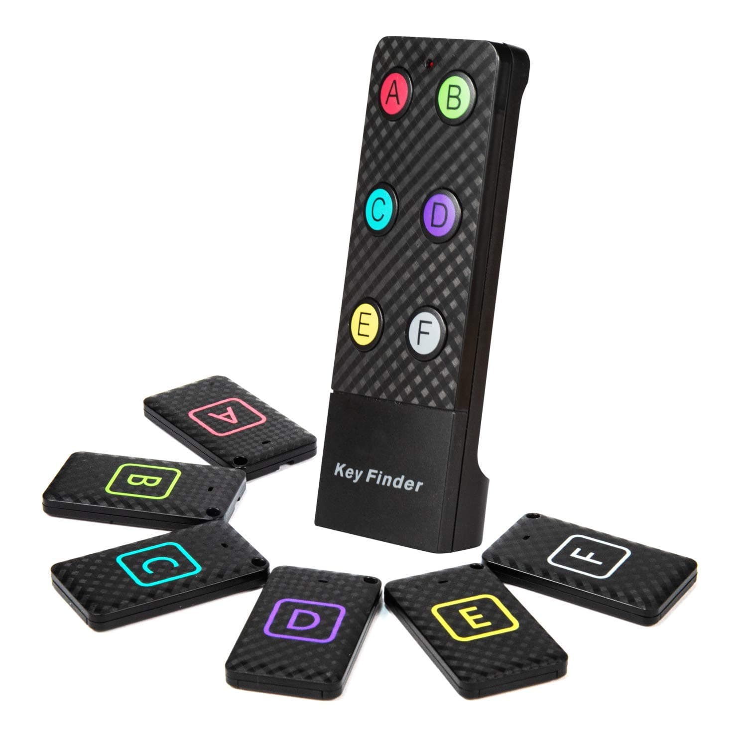 Reyke Remote Key Finder, item Tracker/Wireless RF Item Locator with Base Support for Keys Pets Cell Phone (6 Receivers, 1 Remote Control)