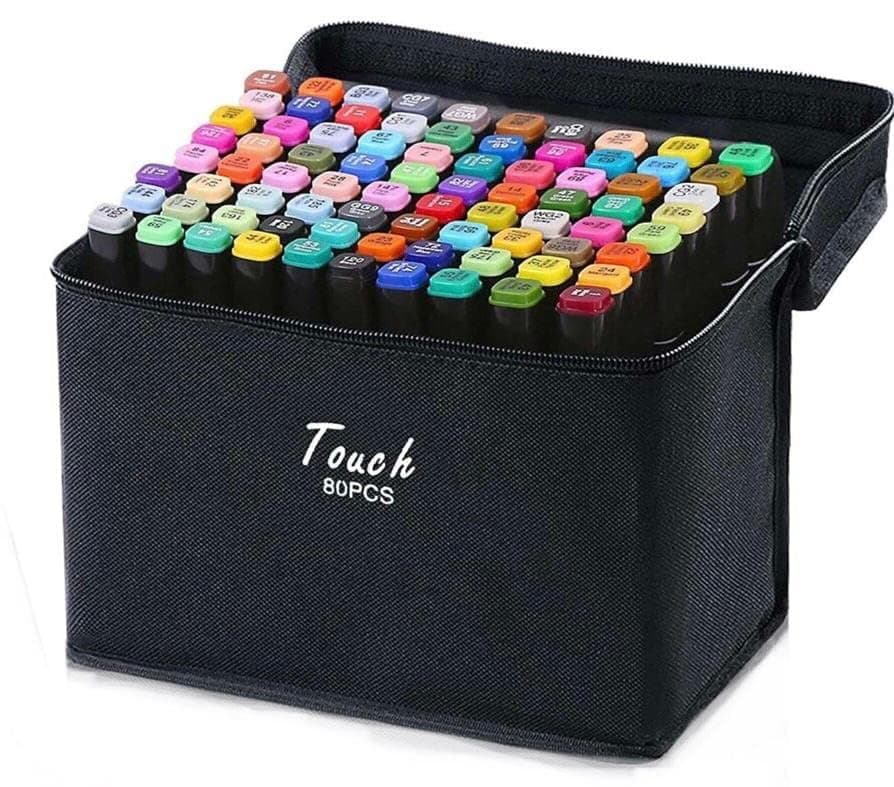 Lemon Life 80Pcs Professional Touch Markers for Art Sketching Manga Waterproof Touch Markers with Pouch