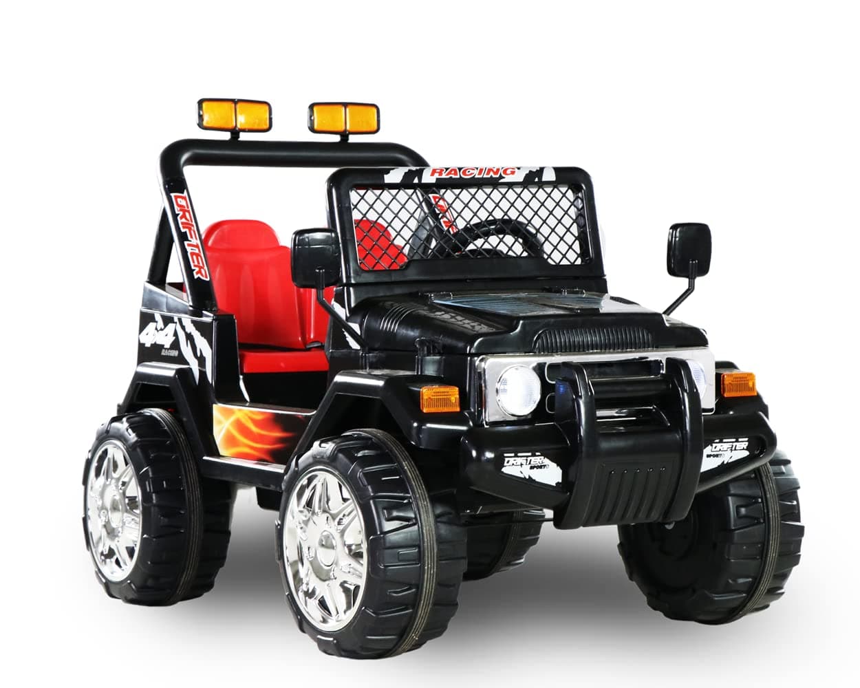 Wrangler Truck - 12v Dual Motor Kids Electric Ride-On Car with Remote Control, MP3 Playback, Aux Cord, Premium Wheels (Black)
