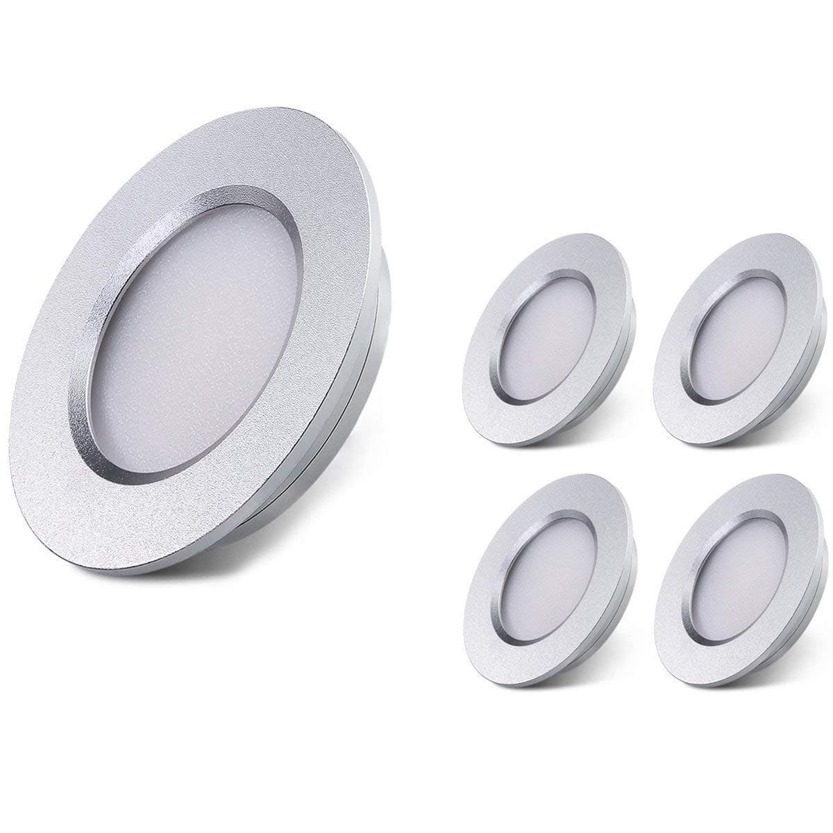 ALOVECOLED RV Boat Ceiling Light B-Right 12V Recessed Cabinet Lights Waterproof Ultra-Thin Interior Lighting for Motorhome Sailboat Yacht 3000K Warm White (4 Pack)