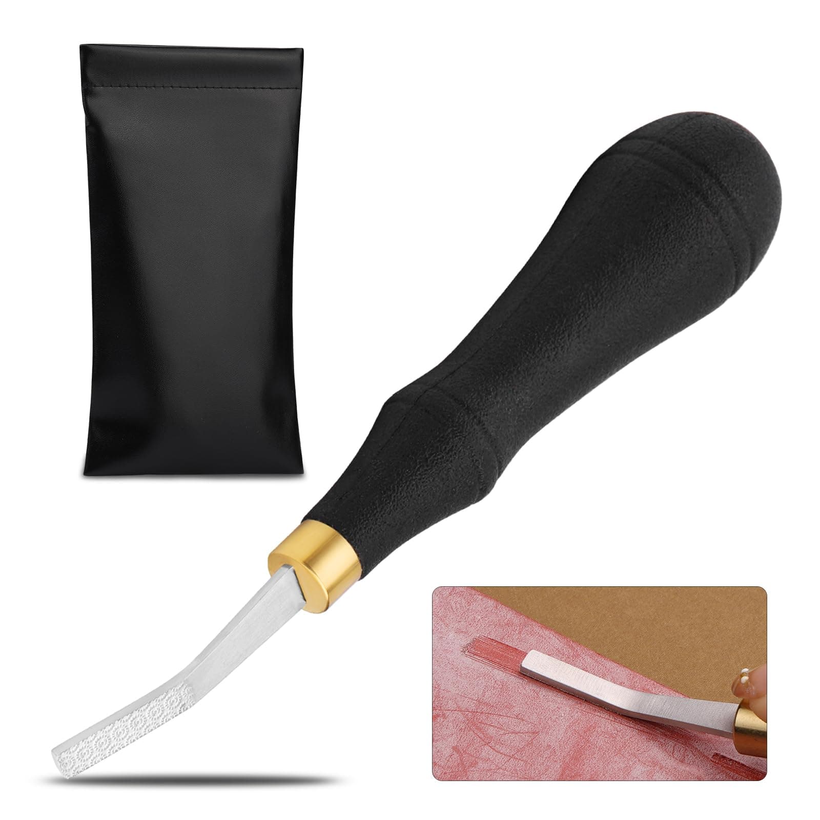 Pro Detail Rougher, Leather Roughing Tool Roughing Leather Craft Surface Tool, Leather Polish File Tool with Ergonomic Handle Leather Working Leathercraft Tools for Edge Polishing(5mm)