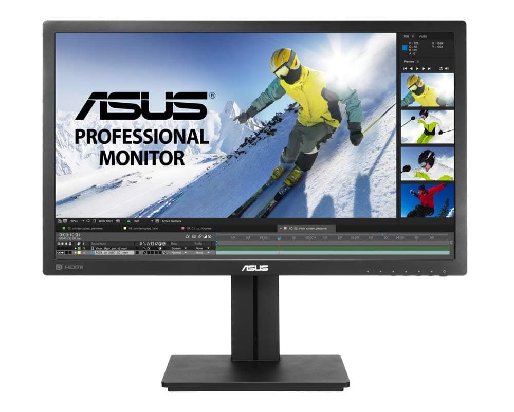 ASUS 27" 1440P Professional Monitor (PB278QV) - QHD (2560 X 1440) 75Hz, Adaptive-Sync, Eye Care, DisplayPort, HDMI, Dual-Link DVI, VGA, Black