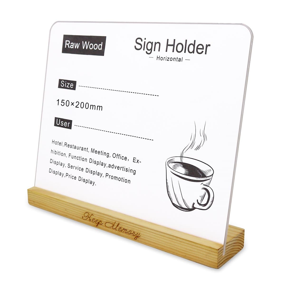 SupperAcrylic 6x8 Plastic Table Menu Holder, Acrylic Sign Holder, Single Slanted Design Sign Holder,Restaurant Sign Holder,Clear