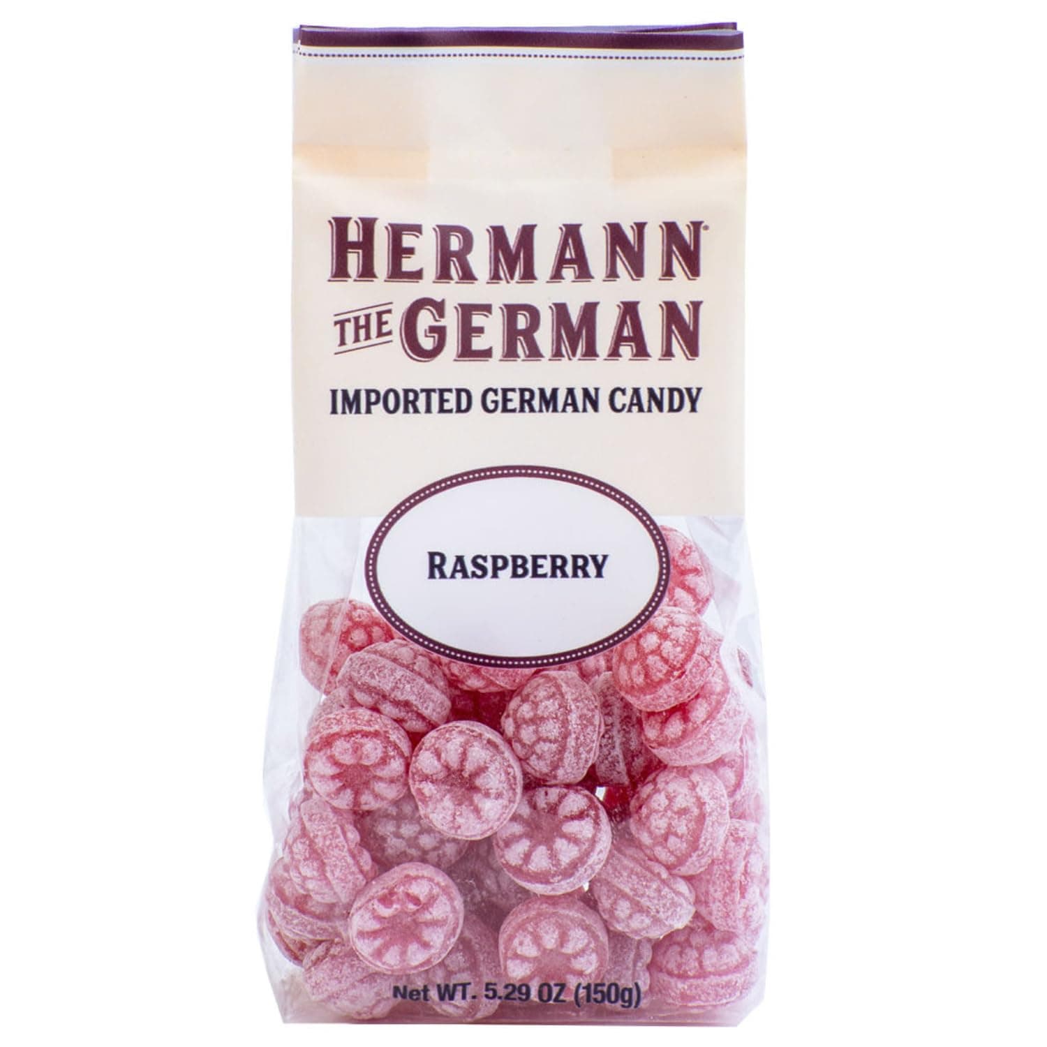 6-Pack Hermann the German Hard Candy 5.29-ounce Bags (6-Pack Raspberry)