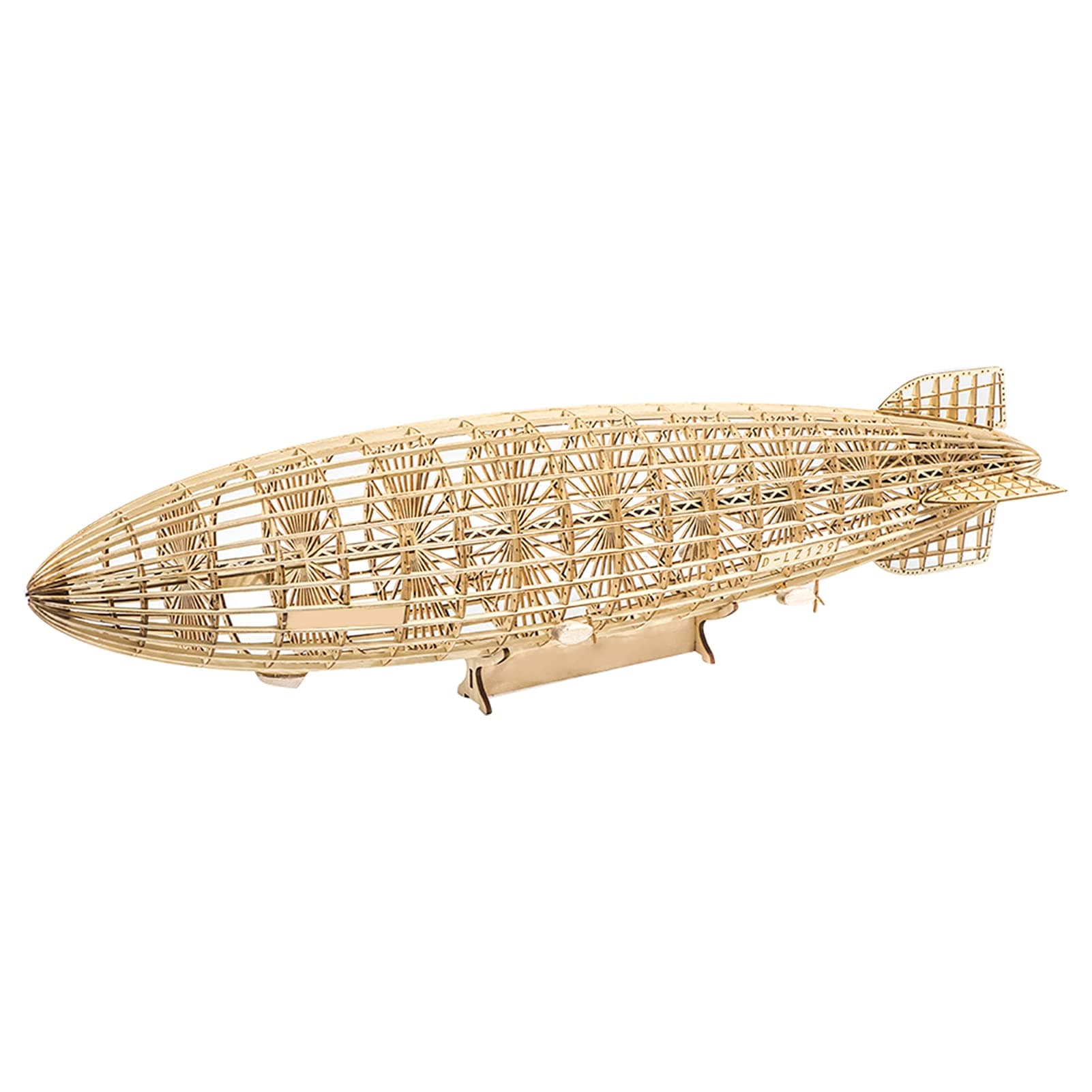 LAURAG Wooden Airship Model DWH VS35 1:453 Scale D-LZ129 Airship 540mm Length Wooden Static DIY Building Model Educational STEM DIY Building Toys for Home Decoration Birthday Gift for Teens and