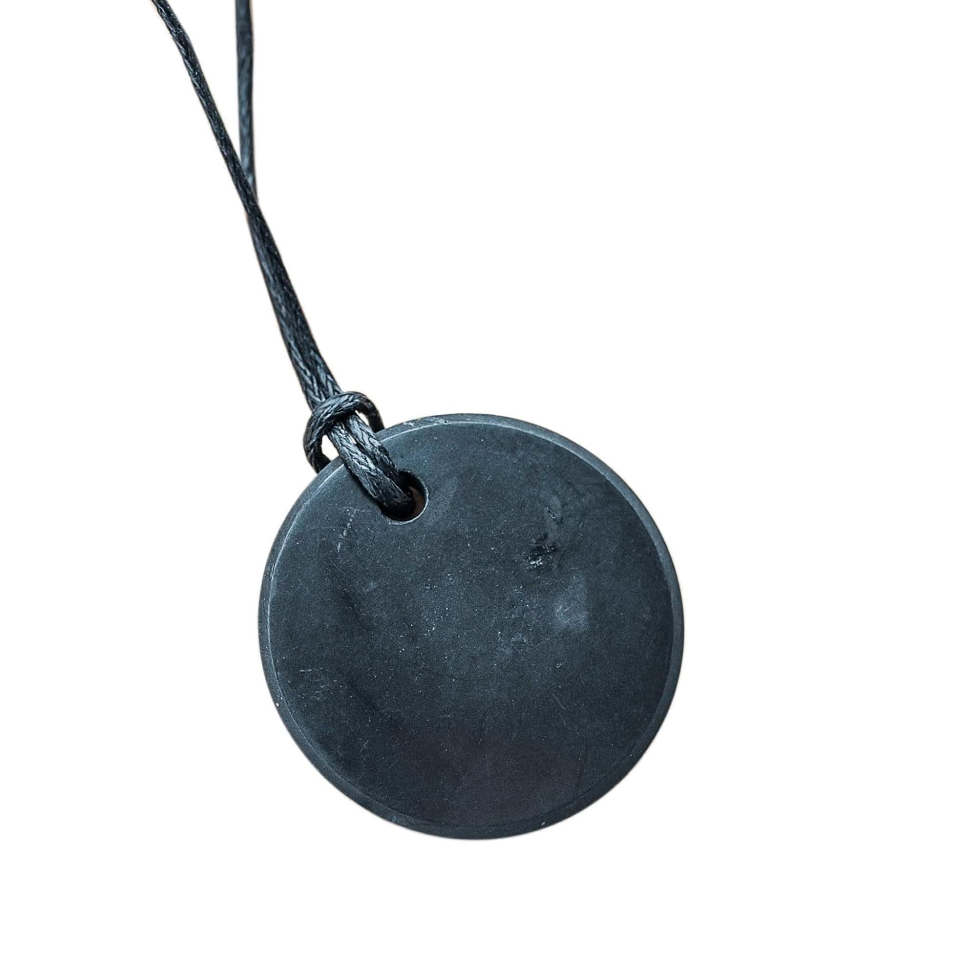 Karelian Heritage Round Shungite Pendant | Authentic Shungite Stones Amulet Jewelry Necklace | Defender Shield Protection Necklace Stone | Chakra Healing Necklace Quantum Pendant