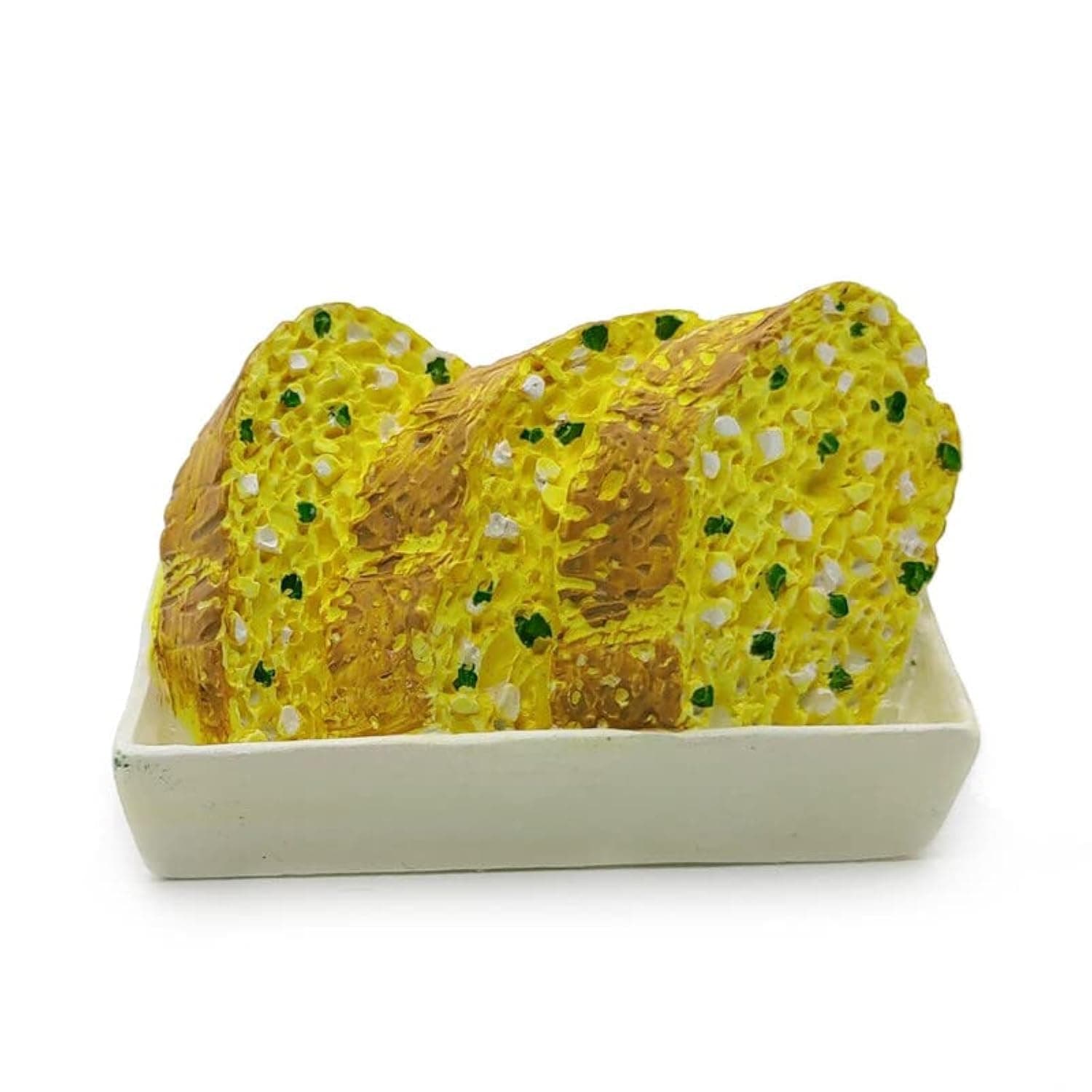 WitnyStore Tiny 1¾" Garlic Bread Magnet - Miniature Hand Made Painted Resin 3D Fast Foods Decorative Refrigerator Fridge Magnets Magnetic Board Kitchen Décor Collectible Souvenir Gifts