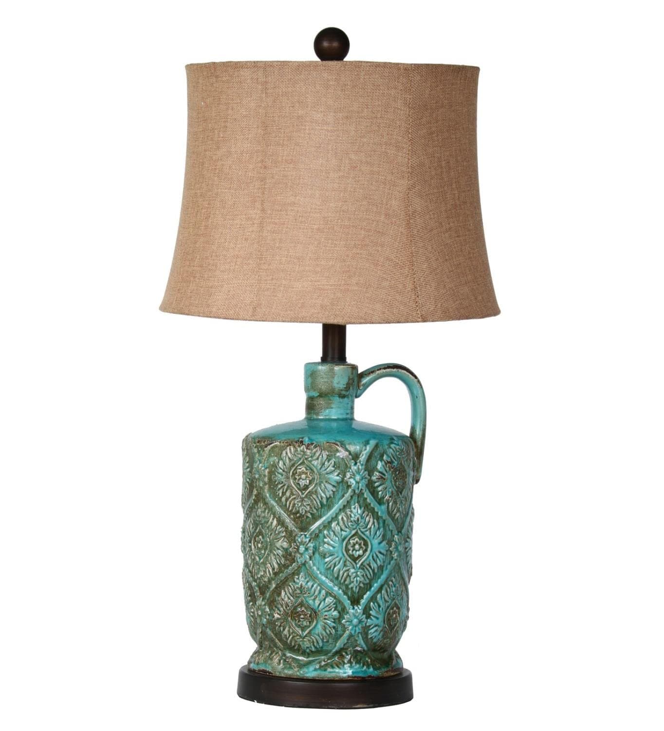 Med Green Ceramic Jar Table Lamp Ceramic/Green/Transitional