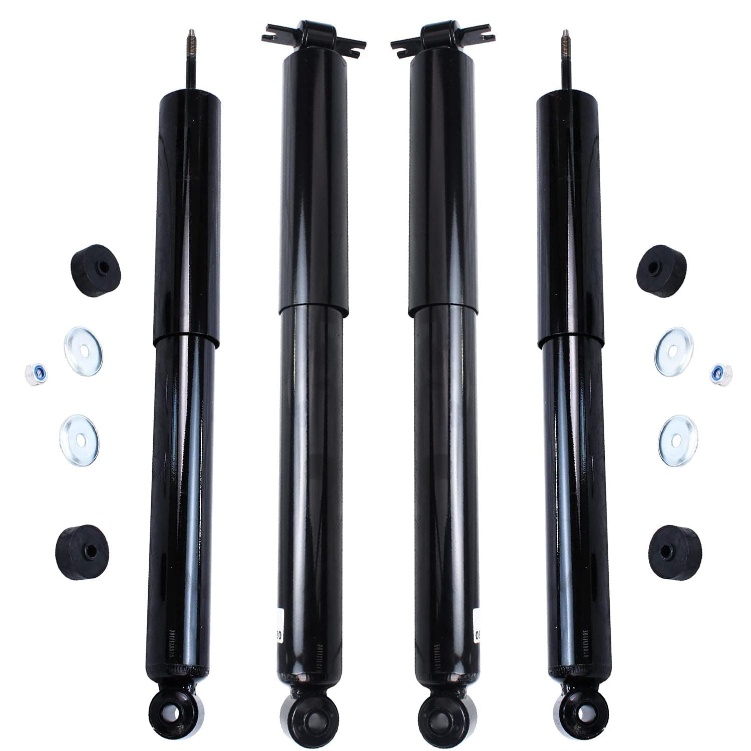 Detroit Axle - Front and Rear Shock Absorbers for 2007-2017 Jeep Wrangler, 2018 Wrangler JK 4 Complete Shock Absorber Assembly 2008 2009 2010 2011 2012 2013 2014 2015 2016 Replacement