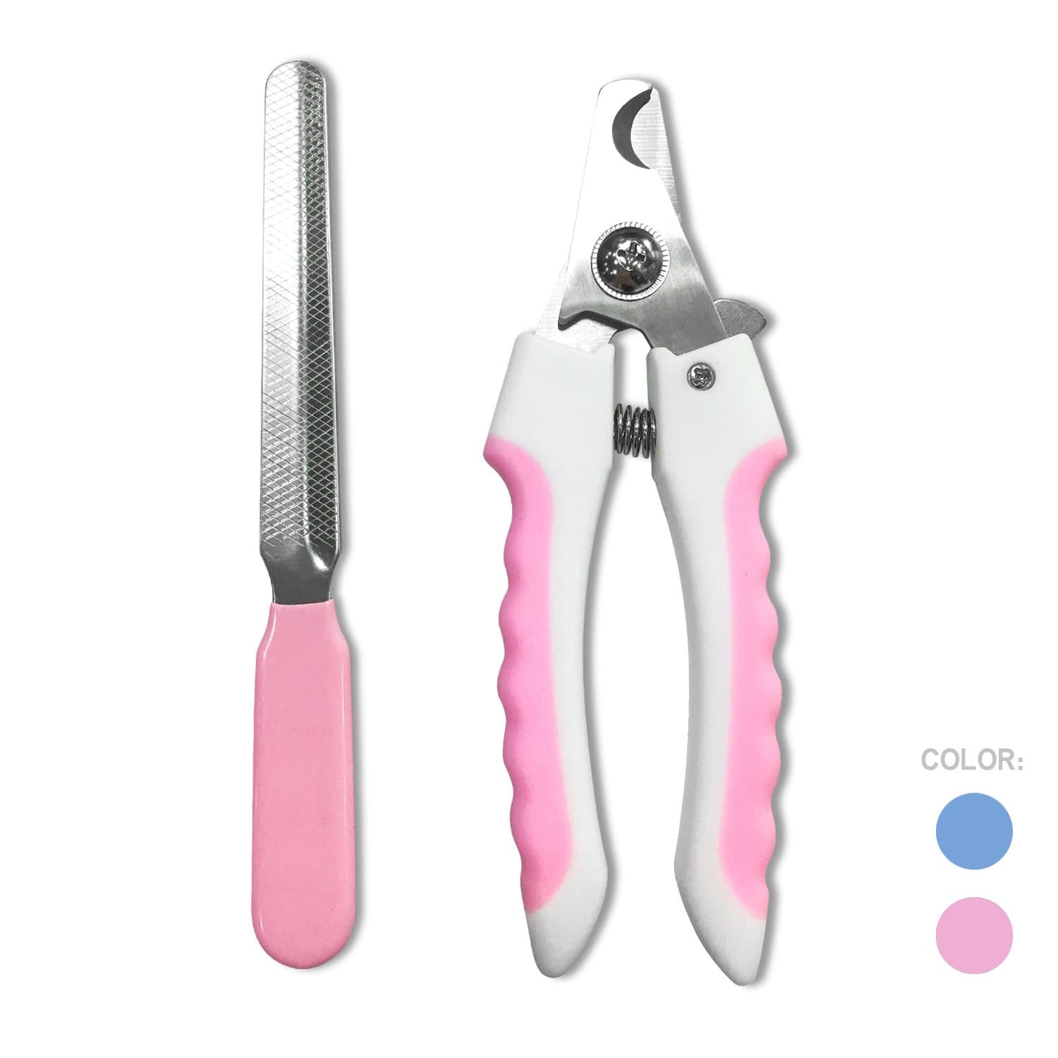 Gmaso Top Grade Dog Nail Clipper Safety Guard to Avoid Overcutting Professional Pet Nail Clipper Angled Blade & Quick Sensor Dogs Cats (Small, Pink)