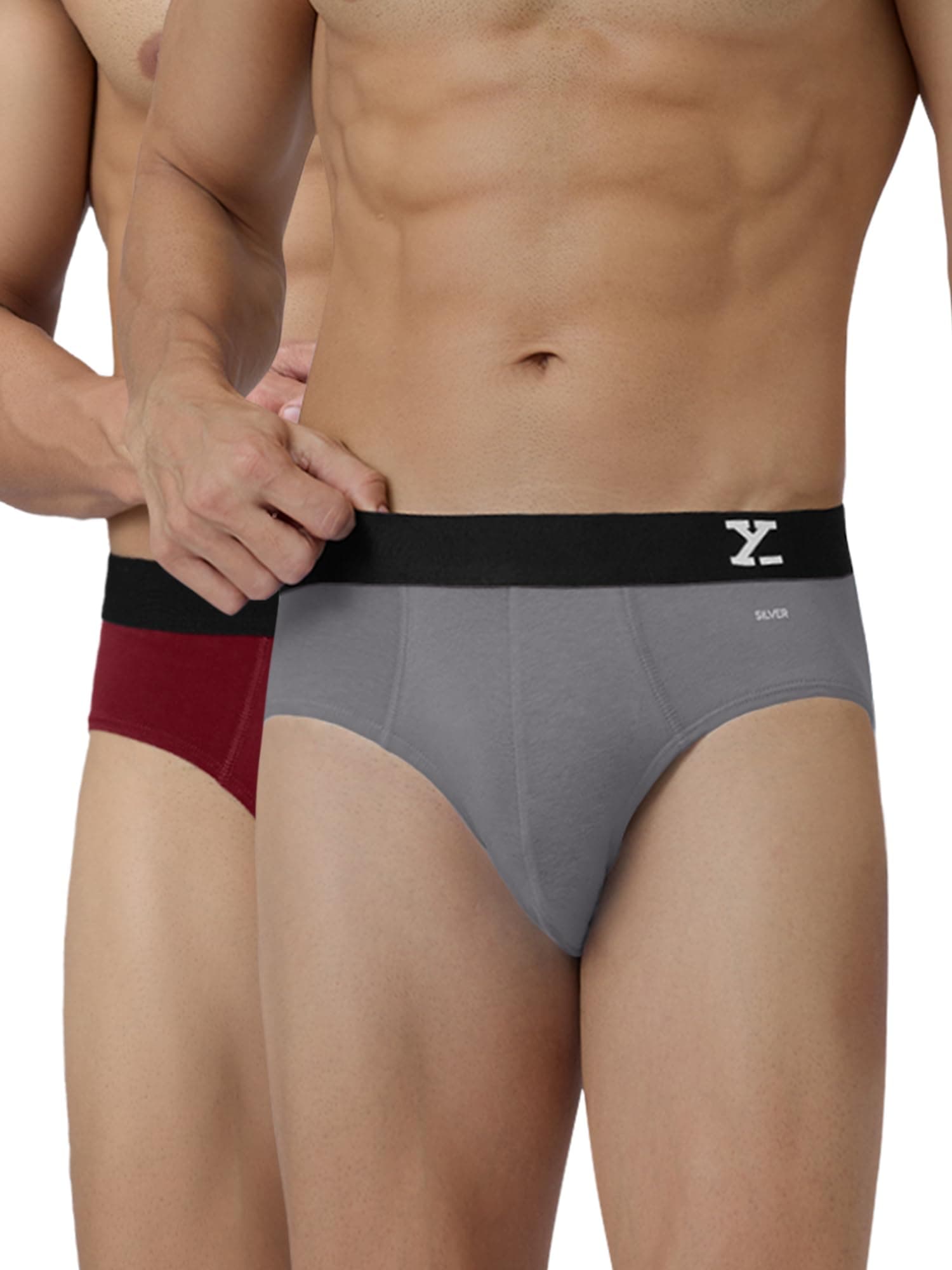 XYXX Men's Aero Super Combed Cotton Regular Fit Solid Antibacterial Briefs with No Marks Waistband (Pack of 2)