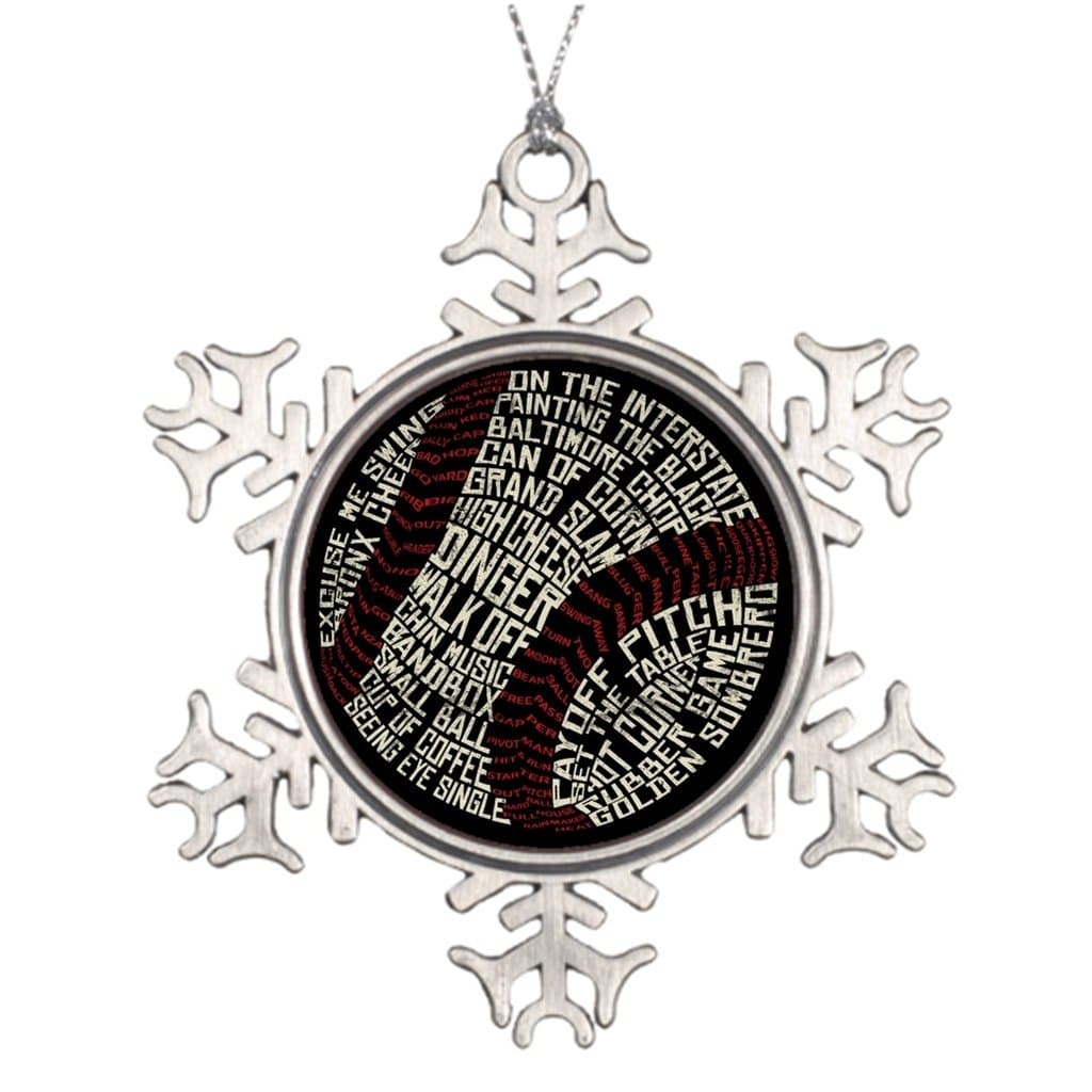 Tree Branch Decoration Designs Baseball Slang Words Calligram Pin Personalized Family Christmas Snowflake Ornaments