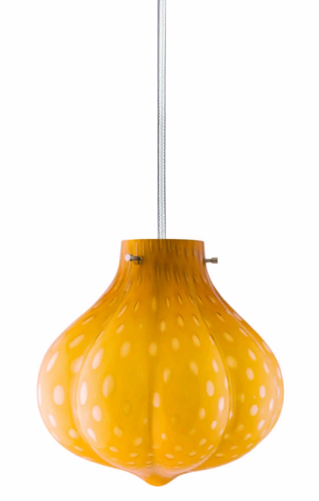 Prima Lighting 763-L0-5420-AG-BK-BC Binn Series LED Pendant with Amber Bubble Grid Glass