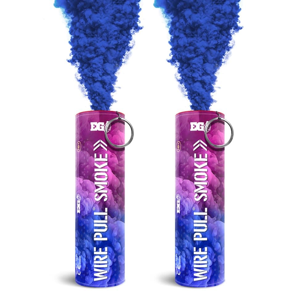 Enola Gaye WP40 Gender Reveal Smoke Grenade Pack of 2 Wire Pull® Perfect for Baby Shower | Gender Reveal Party | Photography | Special Effects (Blue)
