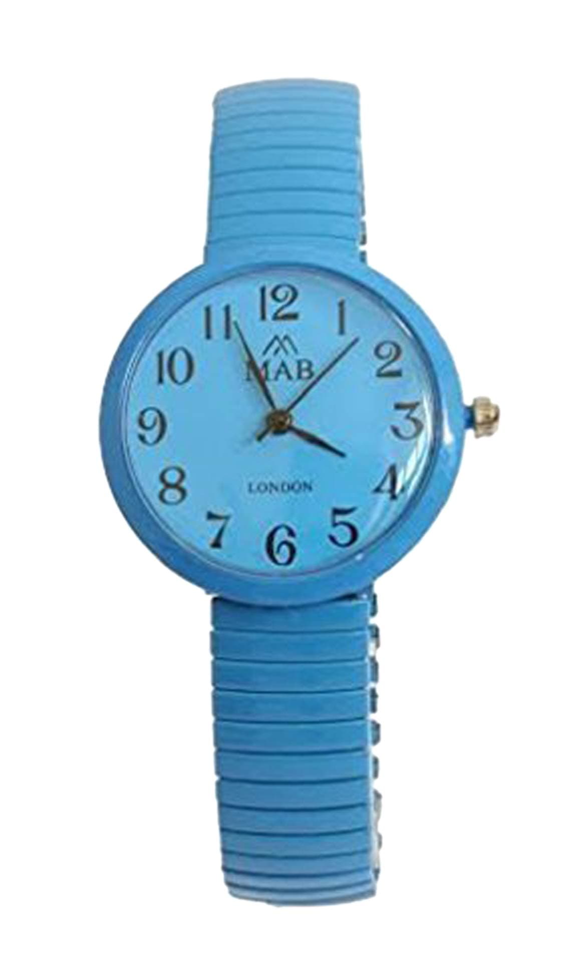 Ladies Turquoise Coloured Expandable MAB Designer Fashion Metal Watch Round Extra Battery