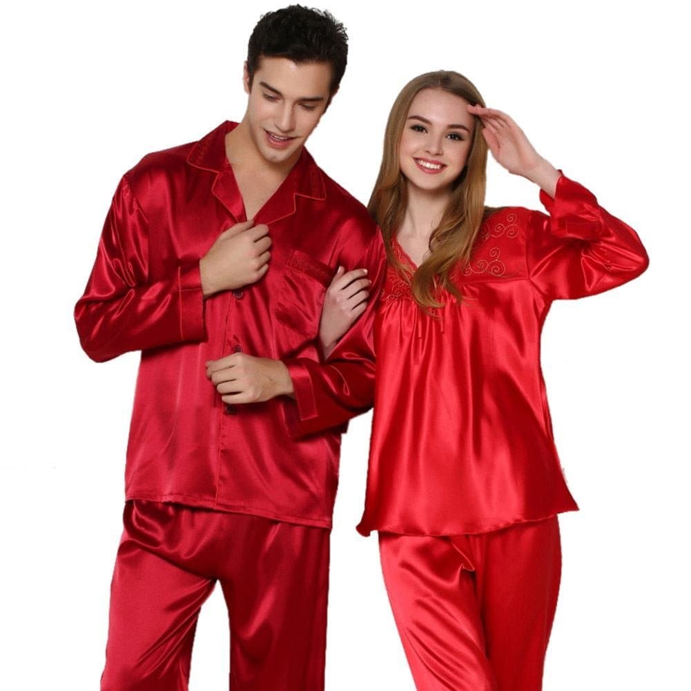 Dremart Popular Silk Loungewear Couples Matching Pajamas
