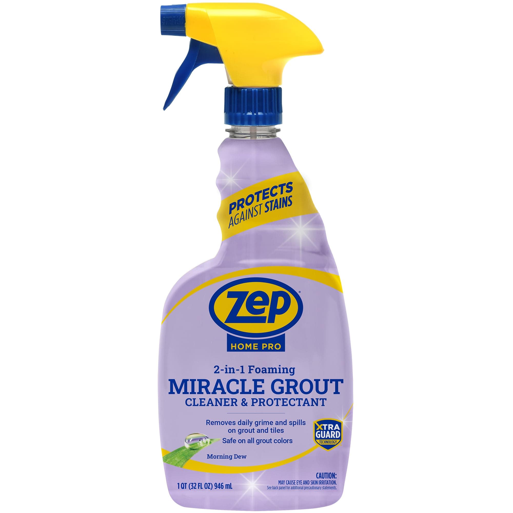 Zep Home Pro Foamed Miracle Grout Cleaner & Protectant - 32 fl oz - (1 Pack) 2 in 1 for Sparkling Clean Grout Lines