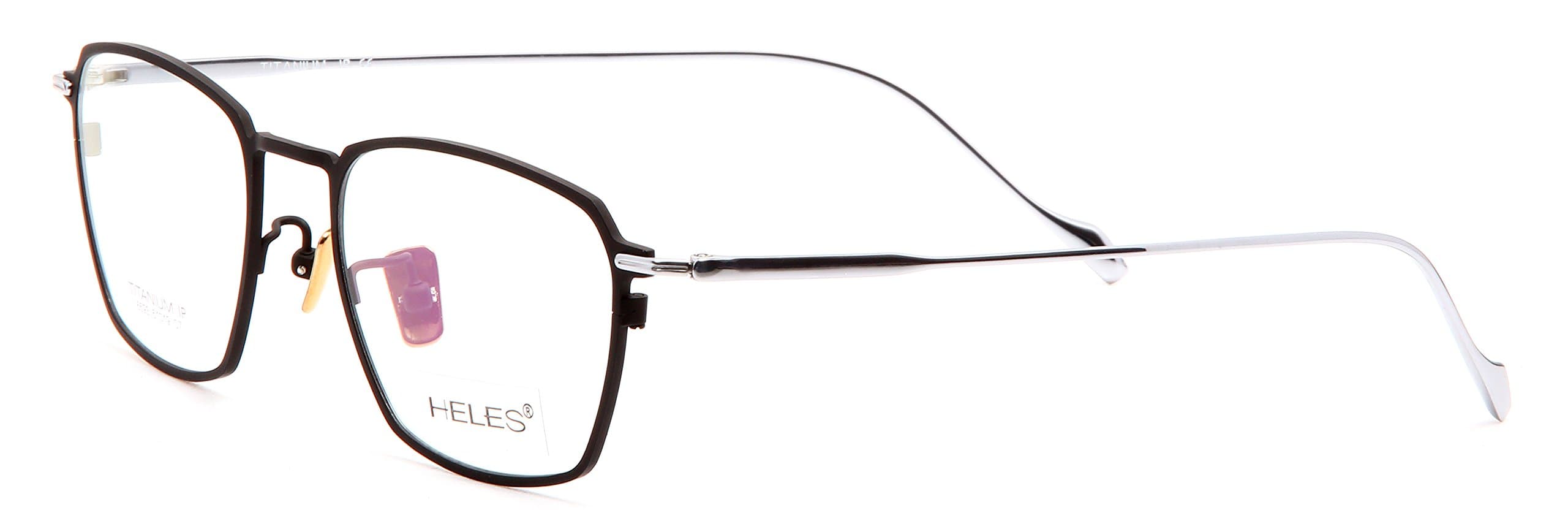 Heles Unisex New 100% Pure Tianium Full Rim Glasses Optical Frame, Prescription Eyeglasses Frames, H6593-C7