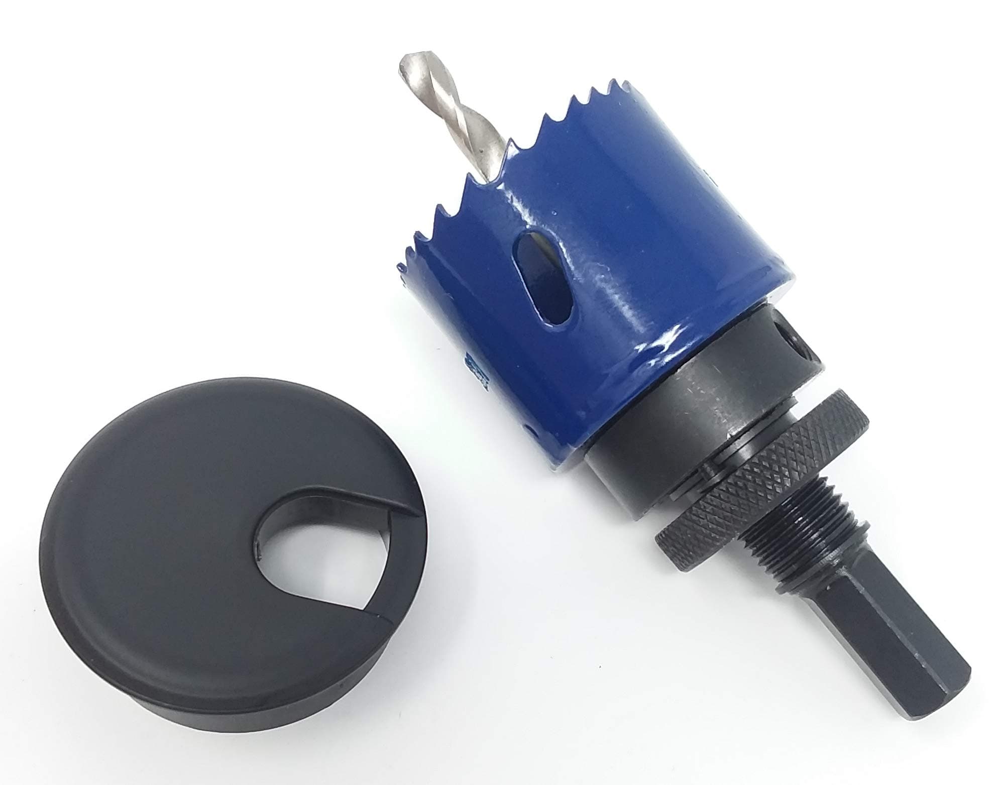 Desk Grommet w/Cover + Hole saw for 2.5 Inch Hole. Cable Management Kit.