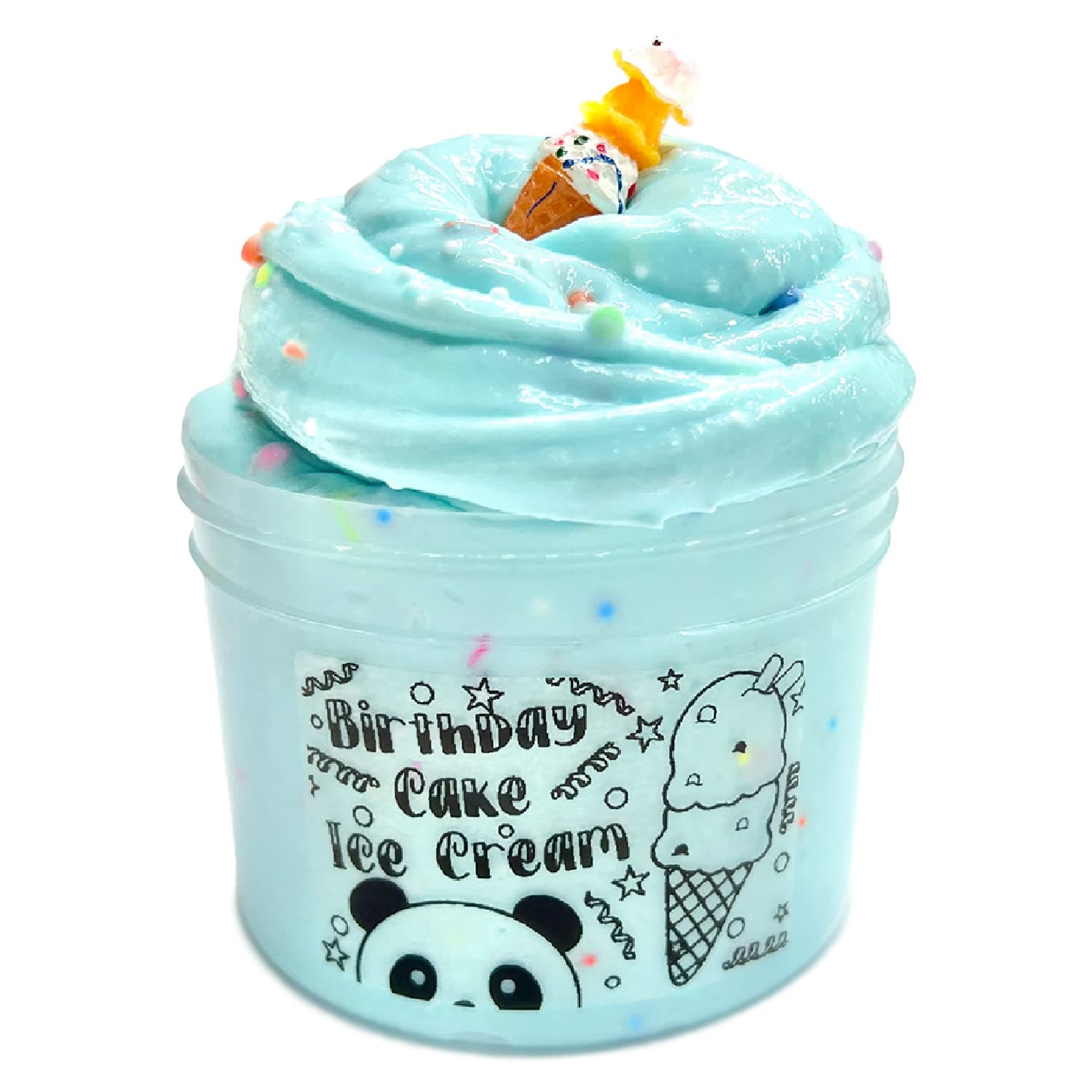 Birthday Cake Ice Cream Butter Slime (6OZ) | Handmade Slime | Slimy Panda | Scented Floam Clay Slime Birthday