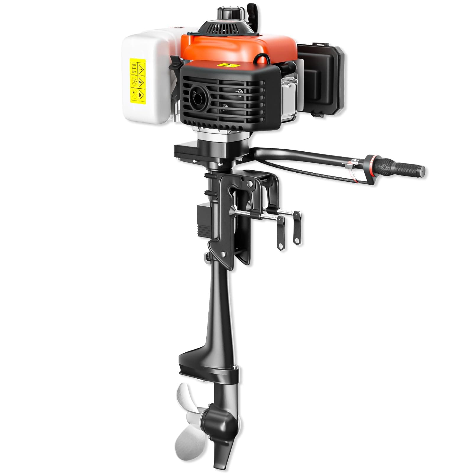 4HP 4 Stroke Outboard Motor Boat Engine, Heavy Duty 55CC Boat Motor with Air Cooling CDI System