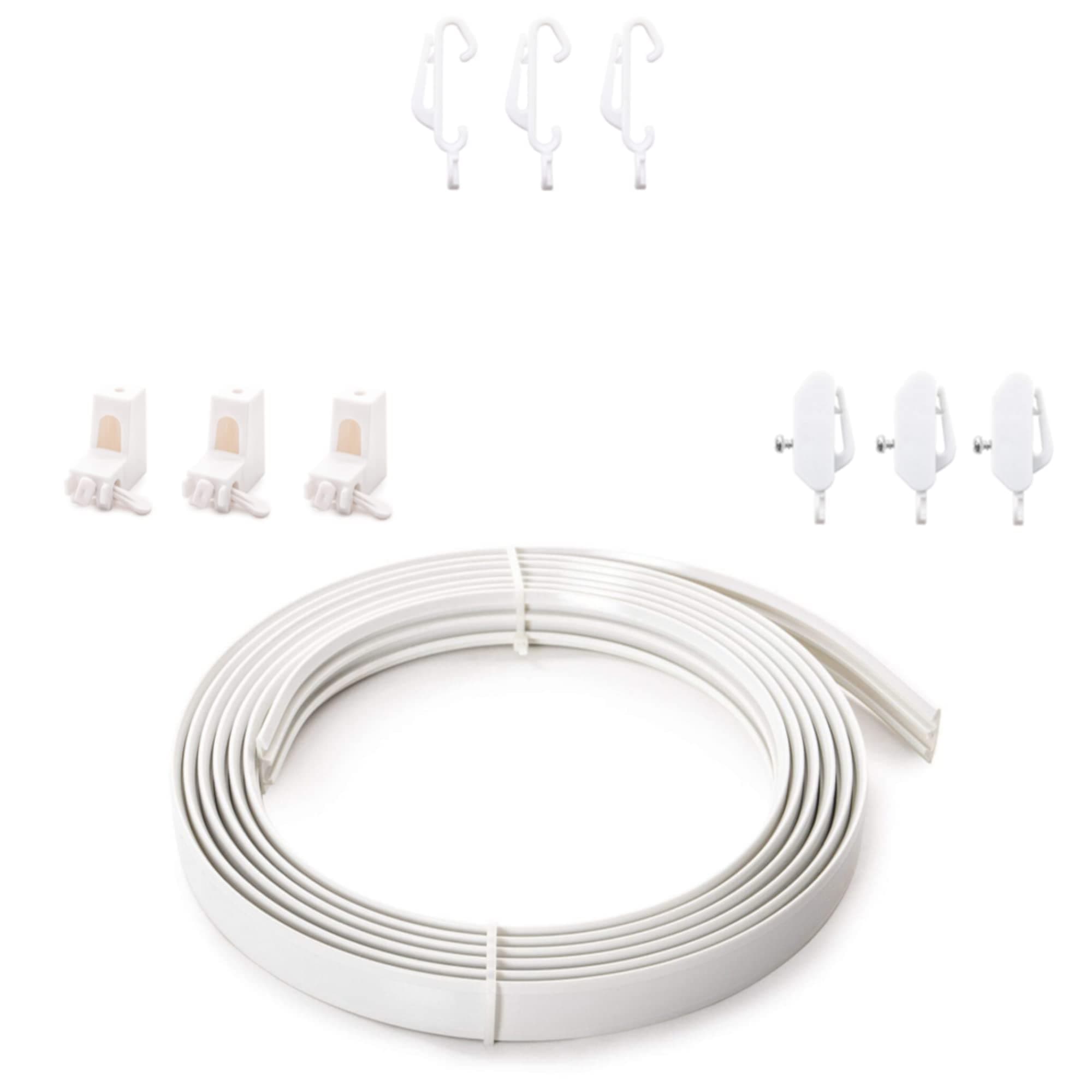 Home Treats Coiled Curtain Track - 350cm and 500cm, Bendable Curtain Rail For Straight And Bay Windows (500cm)