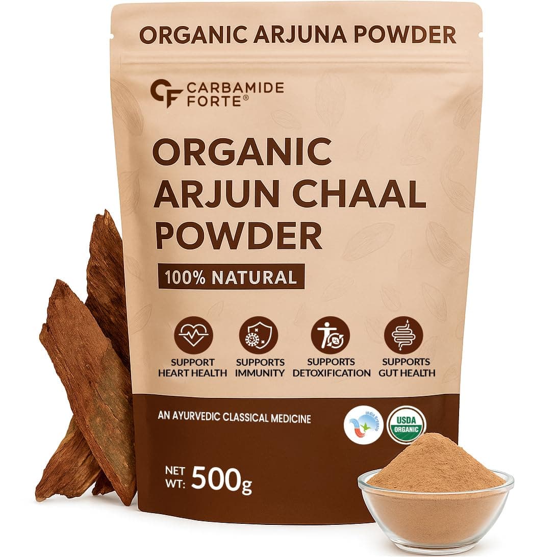 Carbamide Forte Arjun Ki Chaal Powder - 500g | Arjun Chaal Organic Powder From Arjuna Bark To Support Heart Health & Promote Good Cholesterol