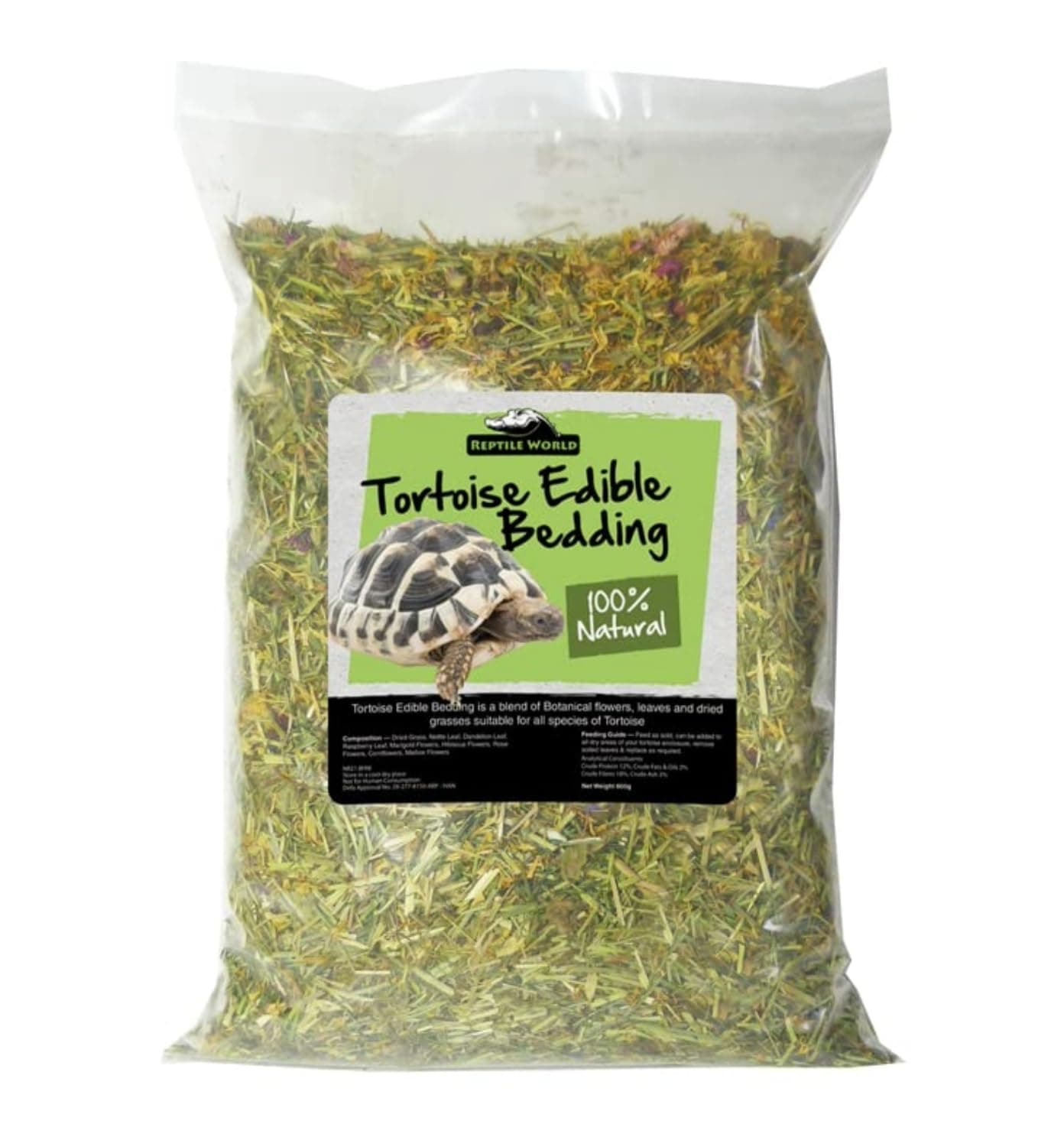 Tortoise Edible Bedding 10L Bag, Botanical Bedding Food