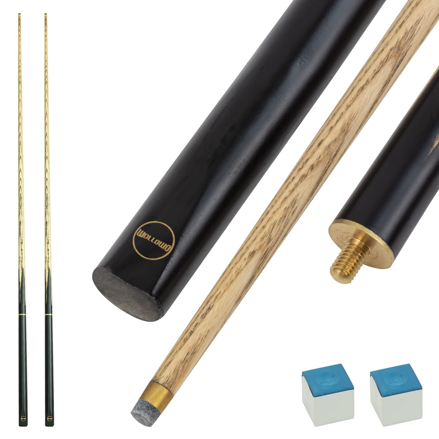 2 x 57 Inch White Ash Wood Snooker/Pool Cues