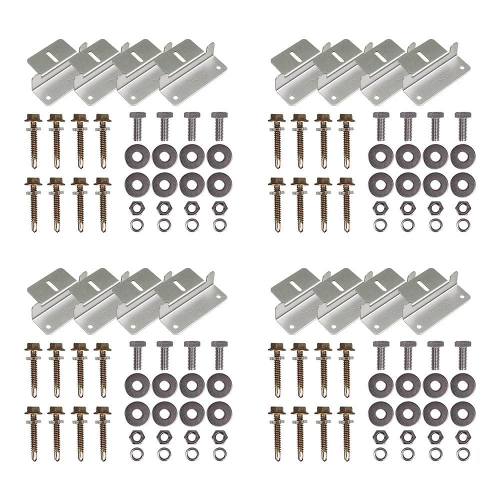 Renogy 4 Sets of Solar Panel Mounting Z Brackets Lightweight Aluminum Corrosion-Free Construction for RVs, Trailers, Boats, Yachts, Wall and Other Off Gird Roof Installation, 4 Count
