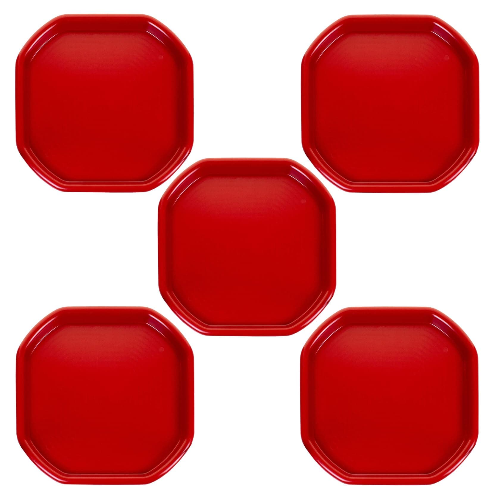 Small Mixing Tray Colourful Tuff Trays Kids Sand Pit Play 70 cm x 70 cm Messy Play Tray Concrete and Mortar Mixing Tray (Qty - 5, Red)
