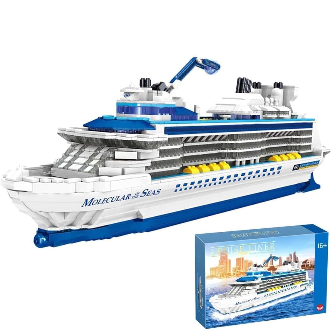 Cruise Ship Building Blocks Set, 2428Pcs MOC Boat Molecular of The Seas Model Bricks Construction Toy Compatible with Major Brands