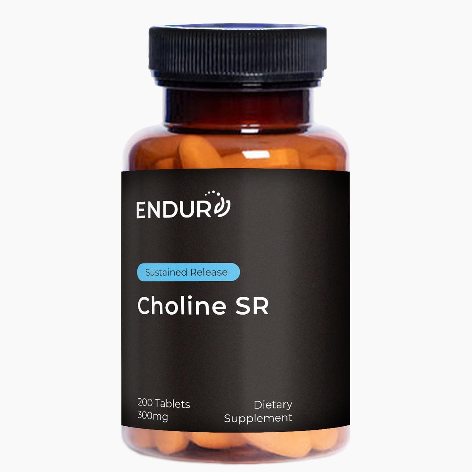 ENDUR - Choline L(+) Bitartrate - SR (Sustained Release) 300 mg - Brain, Liver, Cellular & Fetal Development - Pregnancy Support - Optimal 6–8 Hour Absorption Delivery - 200 Tablets
