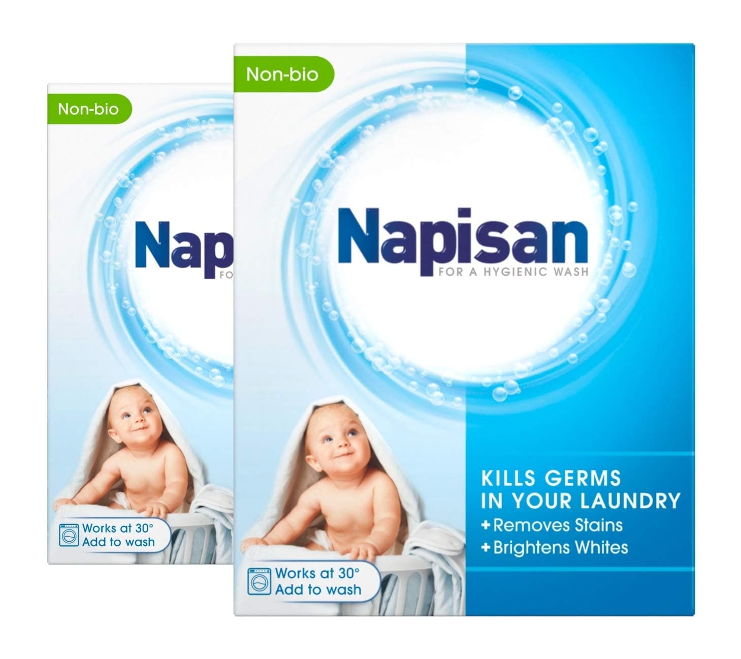 Non Bio Stain Remover Powder, 800g, Pack of 2, Kills 99.9 Percent Bacteria in Your Laundry for a More Hygienic Wash, Disinfectant & Stain Remover Even at 30 degreeC, 52 Washes