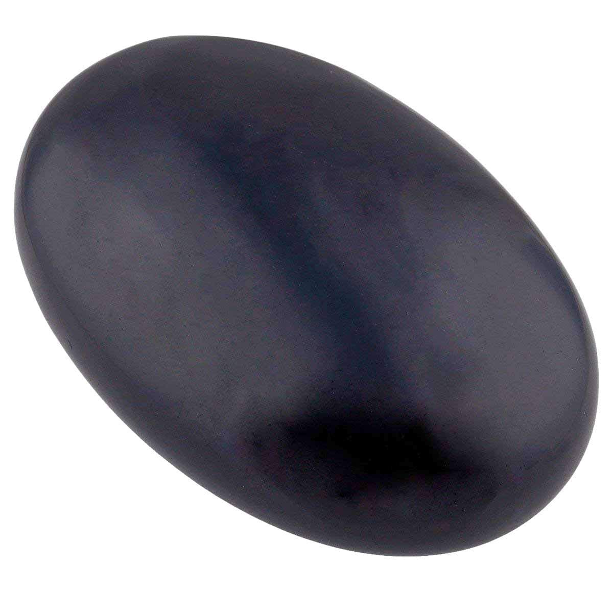 June&AnnNatural Black Obsidian Palm Stones, Healing Gemstone Therapy Worry Crystal Stones for Meditation Chakra Balancing Collection, Oval Shape