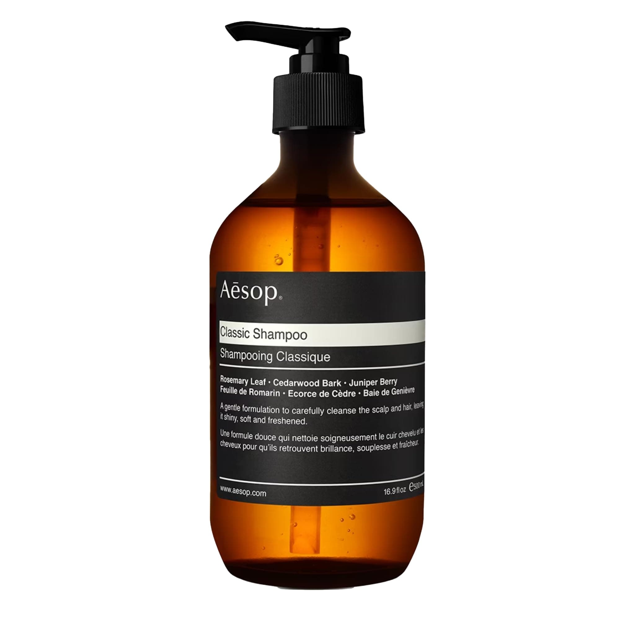 Classic Shampoo | Gentle Formulation | Leaves Hair Shiny, Soft, Freshened | Rosemary Leaf, Cedarwood Bark, Juniper Berry | 16.9 oz / 500mL