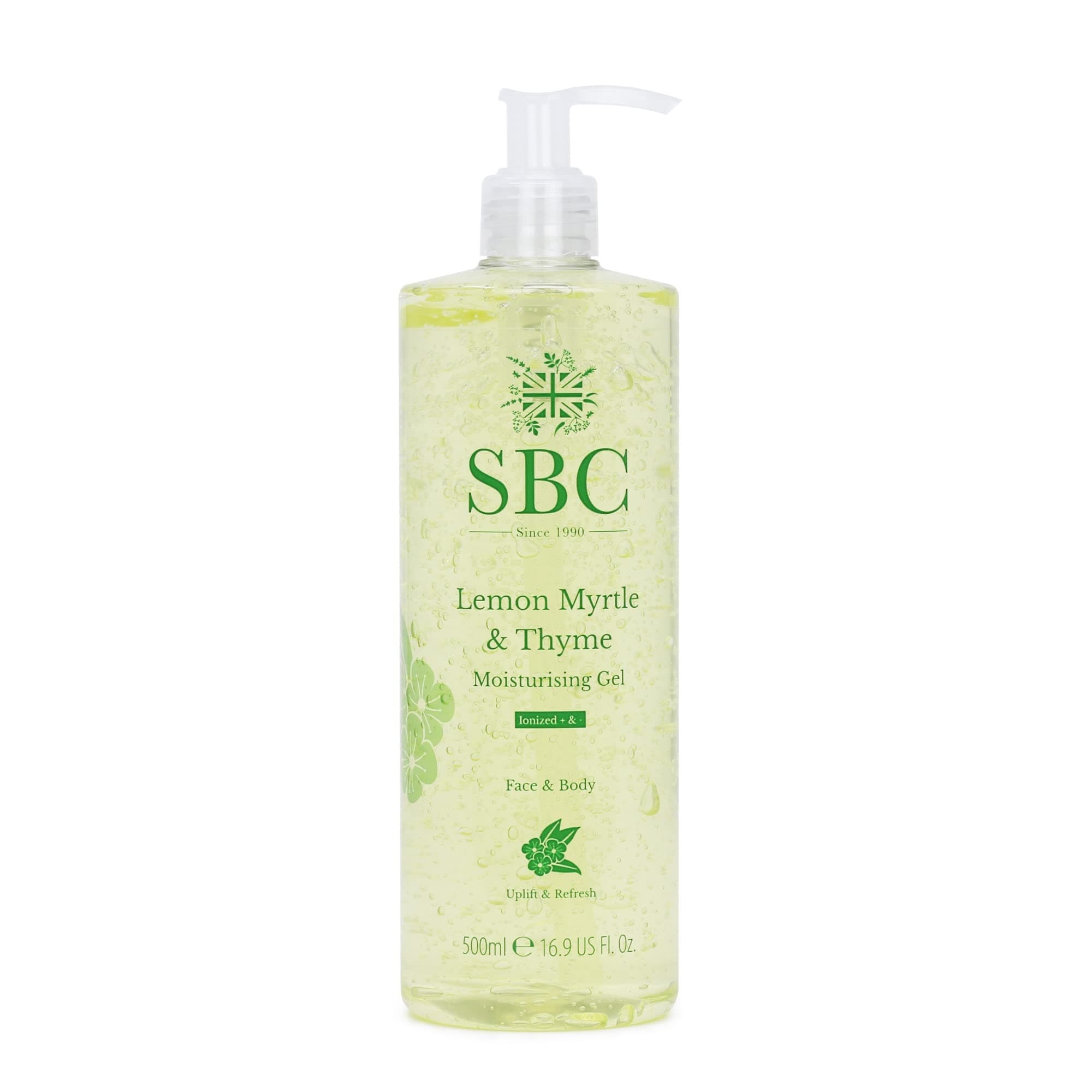 SBC Skincare Lemon Myrtle and Thyme Moisturising Gel 500ml - Light Face and Body Moisturiser for Oily Skin